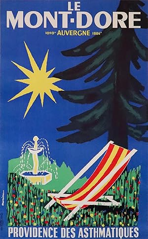 1950s French Travel Poster - Le Mont-Doré, 1050 m Auvergne 1886 m - Providence des Asthmatiques (...