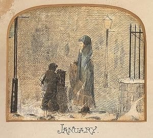 [VICTORIAN WOMEN - ORIGINAL ARTWORK]. [A calendar of poor and affluent women, being a series of t...