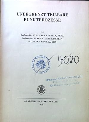 Bild des Verkufers fr Unbegrenzt teilbare Punktprozesse. Mathematische Lehrbcher und Monographien / Abteilung 2. Mathematische Monographien ; Bd. 27 zum Verkauf von books4less (Versandantiquariat Petra Gros GmbH & Co. KG)