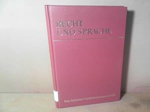 Bild des Verkufers fr Recht und Sprache: Fritz Schnherr - Gedchtnissymposium 1985. zum Verkauf von Antiquariat Deinbacher