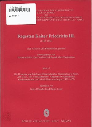 Immagine del venditore per Regesten Kaiser Friedrichs III. (1440-1493) - Heft 27 venduto da avelibro OHG