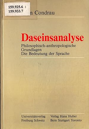 Bild des Verkufers fr Daseinsanalyse Philosophisch-anthropologische Grundlagen / Die Bedeutung der Sprache zum Verkauf von avelibro OHG