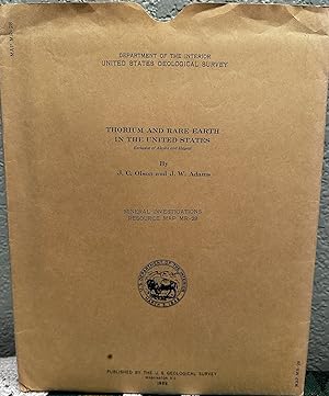 Seller image for Thorium and Rare Earth in the United States, Exclusive of Alaska and Hawaii, Mineral Investigations Resource Map MR-28 for sale by Crossroads Books