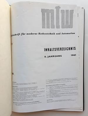 mtw - Mathematik, Technik, Wirtschaft. - Zeitschrift für moderne Rechentechnik und Automation. - ...