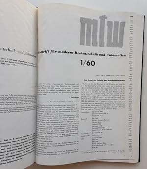 mtw - Mathematik, Technik, Wirtschaft. - Zeitschrift für moderne Rechentechnik und Automation. - ...