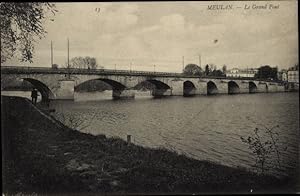 Ansichtskarte / Postkarte Meulan und Yvelines, Le Grand Pont