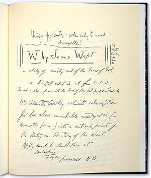 Why Jesus Wept. A Study of Society and of the Grace of God. Facsimile of the first edition 1904, ...