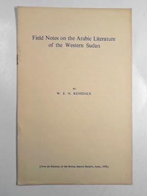 Immagine del venditore per Field notes on the Arabic literature of the Western Sudan venduto da Cotswold Internet Books