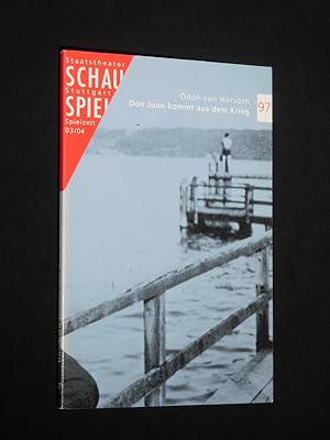 Imagen del vendedor de Programmbuch 97 Staatstheater Stuttgart, Schauspiel 2003/04. DON JUAN KOMMT AUS DEM KRIEG von Horvath. Regie: Jacqueline Kornmller, Bhne/ Kostme: J. Kornmller, Herbert Murauer. Mit Peter Wolf (Don Juan), Hedi Kriegeskotte, Juliane Koren, Irene Kugler, Valerie Koch, Regine Hentschel, Verena Fitz, Katja Danowski a la venta por Fast alles Theater! Antiquariat fr die darstellenden Knste