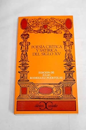 Seller image for Poesa crtica y satrica del siglo XV for sale by Alcan Libros