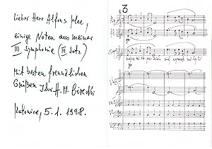 Immagine del venditore per Eigenh. musikalisches Albumblatt mit Unterschrift und Datierung in Klappkarte. venduto da Kotte Autographs GmbH