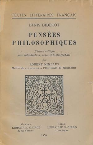 Image du vendeur pour Penses philosophiques mis en vente par LIBRAIRIE GIL-ARTGIL SARL