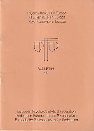 Seller image for Psychanalyse en Europe. - Bulletin 14 for sale by PRISCA