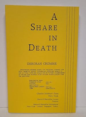 Seller image for A Share in Death for sale by Tall Stories Book & Print Gallery