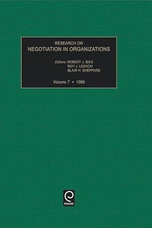 Imagen del vendedor de RESEARCH ON NEGOTIATION IN ORG a la venta por moluna