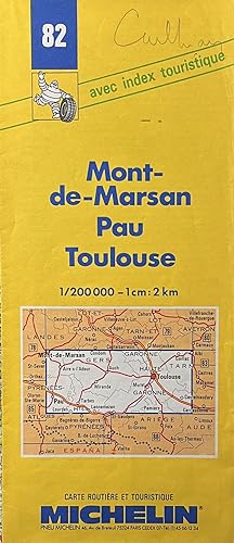 C1980s Michelin Map No. 82 Mont-de-Marsan Pau Toulouse