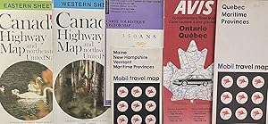 A Grouping of Thirteen [13] C1970s-1990s Color Maps of Canada, Provinces and Cities