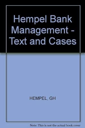 Imagen del vendedor de Bank Management: Text and Cases a la venta por -OnTimeBooks-