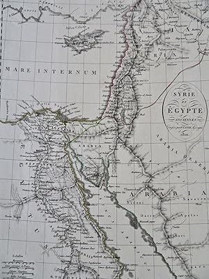 Ancient Egypt & Syria Red Sea Holy Land Palestine 1810 Lapie hand color map