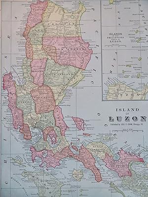 Luzon Island Philippines Manila Makati Vigan Pasay 1904 detailed map