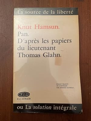 Image du vendeur pour Pan. D'aprs les papiers du lieutenant Thomas Glahn mis en vente par Librairie des Possibles