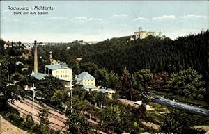 Bild des Verkufers fr Ansichtskarte / Postkarte Rochsburg Lunzenau in Sachsen, Schloss, Muldental, Fabrik zum Verkauf von akpool GmbH