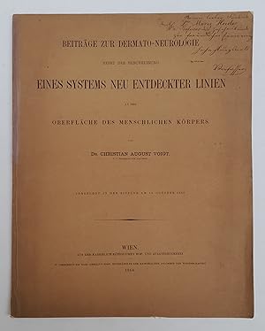 Bild des Verkufers fr Beitrge zur Dermato-Neurologie nebst der Beschreibung eines Systems neu entdeckter Linien an der Oberflche des menschlichen Krpers. Mit 2 lithograph. Tafeln zum Verkauf von Der Buchfreund