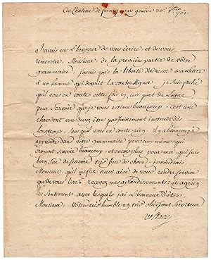 Voltaire, François-Marie Arouet (1694-1778) - Wonderful content letter signed