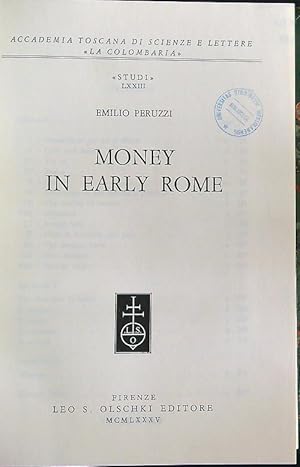 Bild des Verkufers fr Money in early Rome zum Verkauf von Librodifaccia