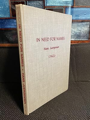 Imagen del vendedor de In Need for Names a la venta por Matthew's Books
