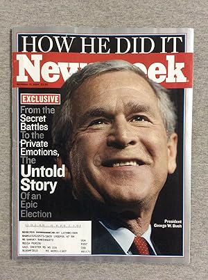 Image du vendeur pour Newsweek Magazine, November 15, 2004, Volume Cxliv, Number 20, Featuring George W. Bush mis en vente par Book Nook