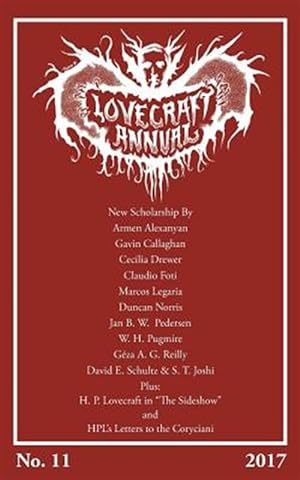 Bild des Verkufers fr Lovecraft Annual No. 11: New Scholarship on H.P. Lovecraft zum Verkauf von Ziesings