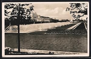 Bild des Verkufers fr Ansichtskarte Dsseldorf, Grosse Reichsausstellung Schaffendes Volk 1937, Wasserspiele zum Verkauf von Bartko-Reher