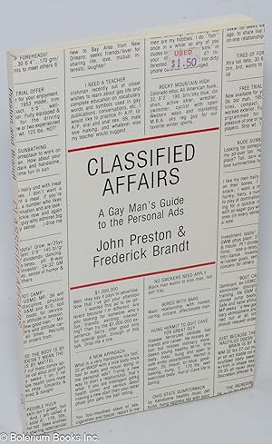 Imagen del vendedor de Classified Affairs: a gay man's guide to the personal ads a la venta por Bolerium Books Inc.