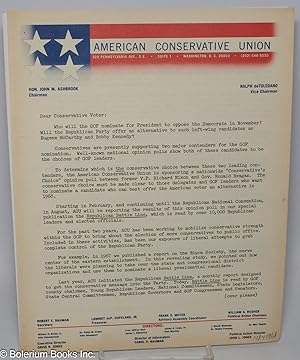 [Form letter on the 1968 Republican Primary]