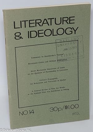 Imagen del vendedor de Literature & Ideology: No. 14 a la venta por Bolerium Books Inc.