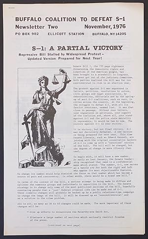 Buffalo Coalition to Defeat S-1: Newsletter Two. November 1976