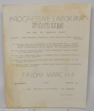 Progressive Labor Party Forum [handbill]