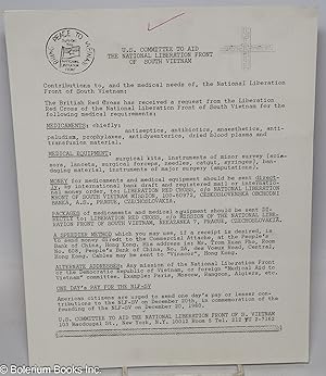 U.S. Committee to Aid the National Liberation Front of South Viet Nam [handbill]