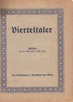 Imagen del vendedor de Vierteltaler a la venta por Antikvariat Werner Stensgrd