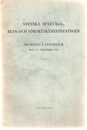 Imagen del vendedor de Svenska sprvgs-, buss- och frortsbanefreningen. rsmtet i Halmstad den 22 och 23 augusti 1941. a la venta por Antikvariat Werner Stensgrd