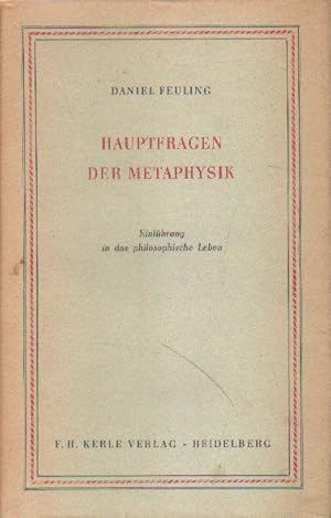 Image du vendeur pour Hauptfragen der Metaphysik. mis en vente par Versandantiquariat Boller