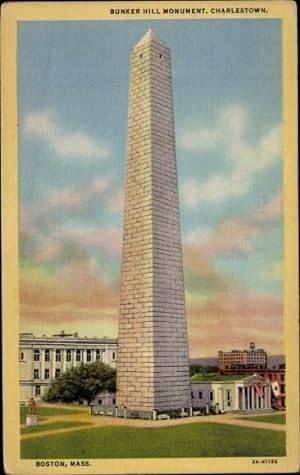 Bild des Verkufers fr Ansichtskarte / Postkarte Charlestown Boston Massachusetts USA, Bunker Hill Monument zum Verkauf von akpool GmbH