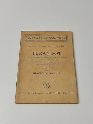 Seller image for Turandot, lyrisches Drama in drei Akten und fnf Bildern for sale by BcherBirne