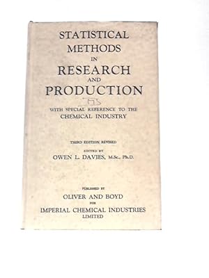 Bild des Verkufers fr Statistical Methods in Research and Production zum Verkauf von World of Rare Books
