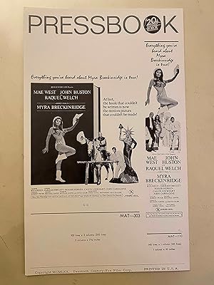 Image du vendeur pour Myra Breckinridge Pressbook 1970 Mae West, John Huston, Raquel Welch! mis en vente par AcornBooksNH