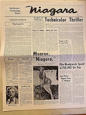 Bild des Verkufers fr Niagara Pressbook 1953 Marilyn Monroe, Joseph Cotten! zum Verkauf von AcornBooksNH