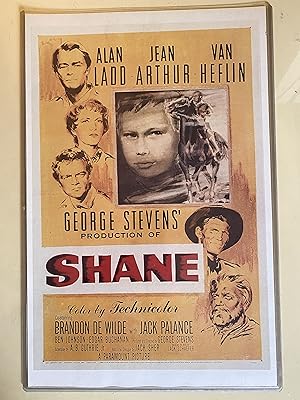 Shane 11" x 17" Poster in Hard Plastic Sleeve, Alan Ladd, Nice!!