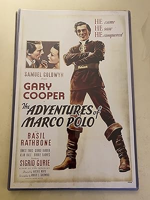 The Adventures of Marco Polo 11" x 17" Poster in Hard Plastic Sleeve, Gary Cooper, Nice!!