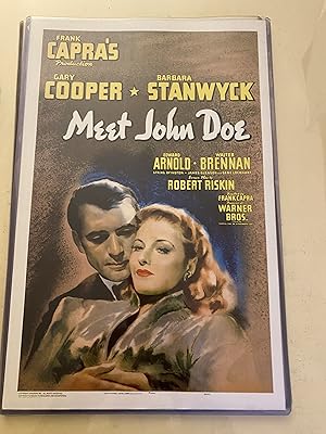Meet John Doe 11" x 17" Poster in Hard Plastic Sleeve, Gary Cooper, Nice!!